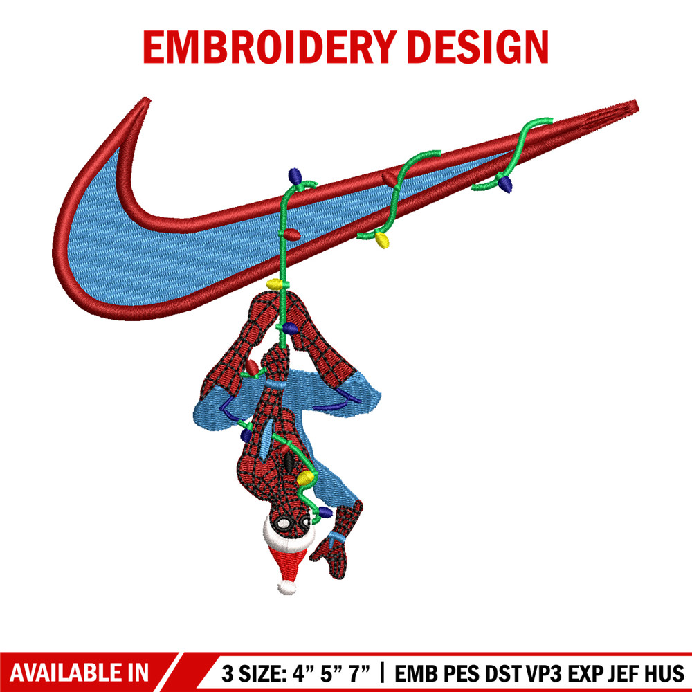 Spaiderman Nike logo embroidery design, Spaiderman Nike embroidery, Embroidery shirt, Nike design, Instant download.jpg
