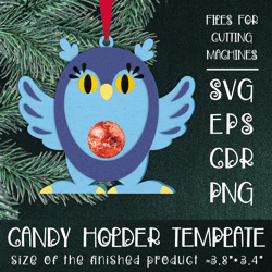 Owl | Christmas Ornament | Candy Holder Template SVG | Sucker holder Paper Craft