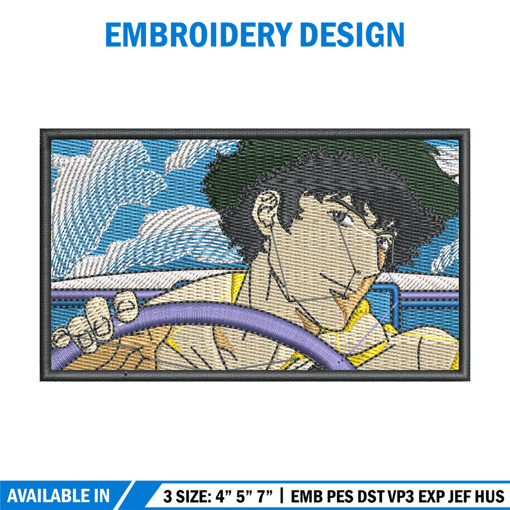 Spike box embroidery design, Cowboy bebop embroidery, Anime design, Embroidery shirt, Embroidery file, Digital download.jpg