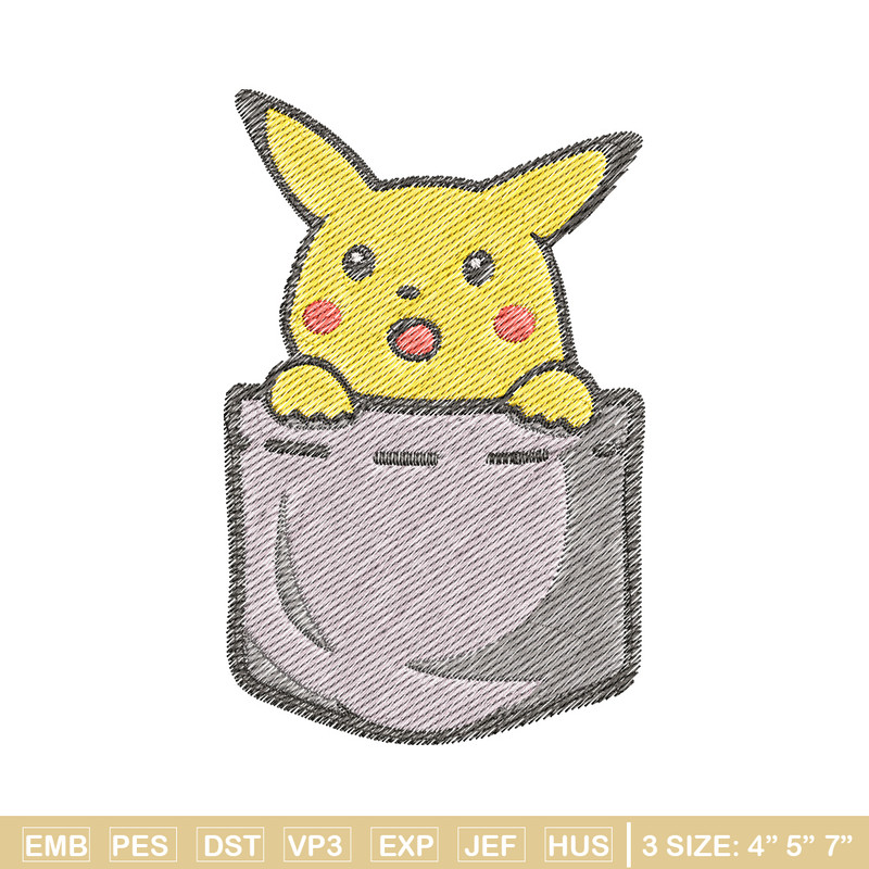 Pikachu bag embroidery design, Pokemon embroidery, Anime design, Embroidery file, Digital download, Embroidery shirt.jpg