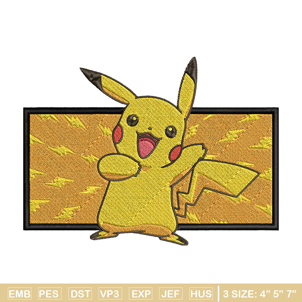 Pikachu box embroidery design, Pokemon embroidery, Anime design, Embroidery file, Digital download, Embroidery shirt.jpg