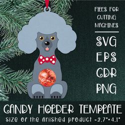 Poodle Dog | Christmas Ornament | Candy Holder Template SVG | Sucker holder Paper Craft