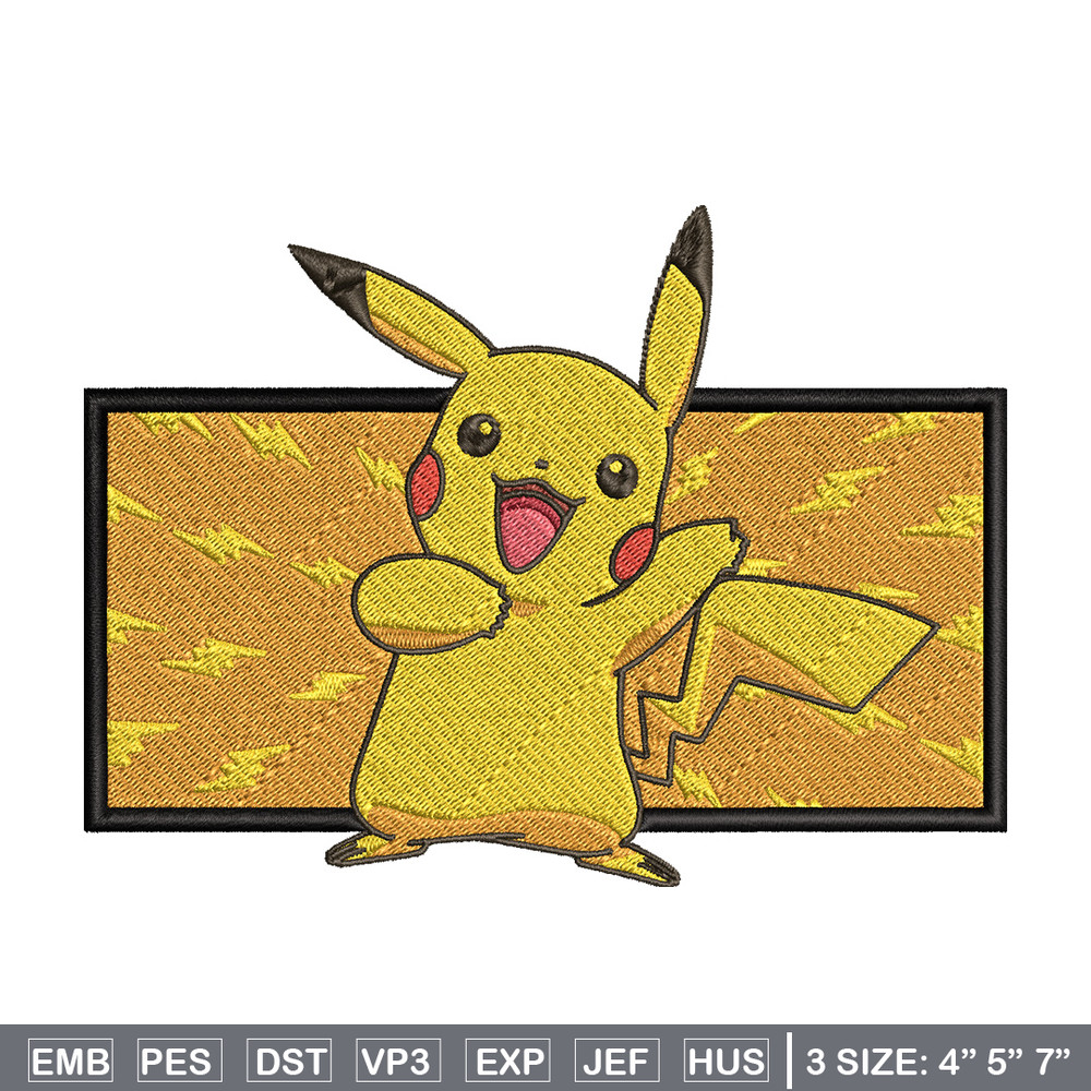 Pikachu box embroidery design, Pokemon embroidery, Anime design, Embroidery file, Digital download, Embroidery shirt.jpg