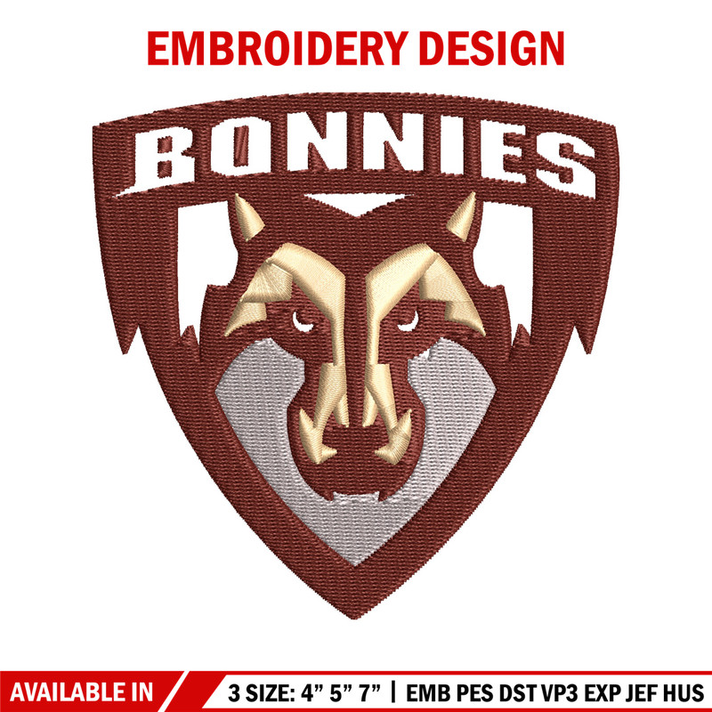 St Bonaventure Bonnies embroidery design, St Bonaventure Bonnies embroidery, Sport embroidery, NCAA embroidery..jpg