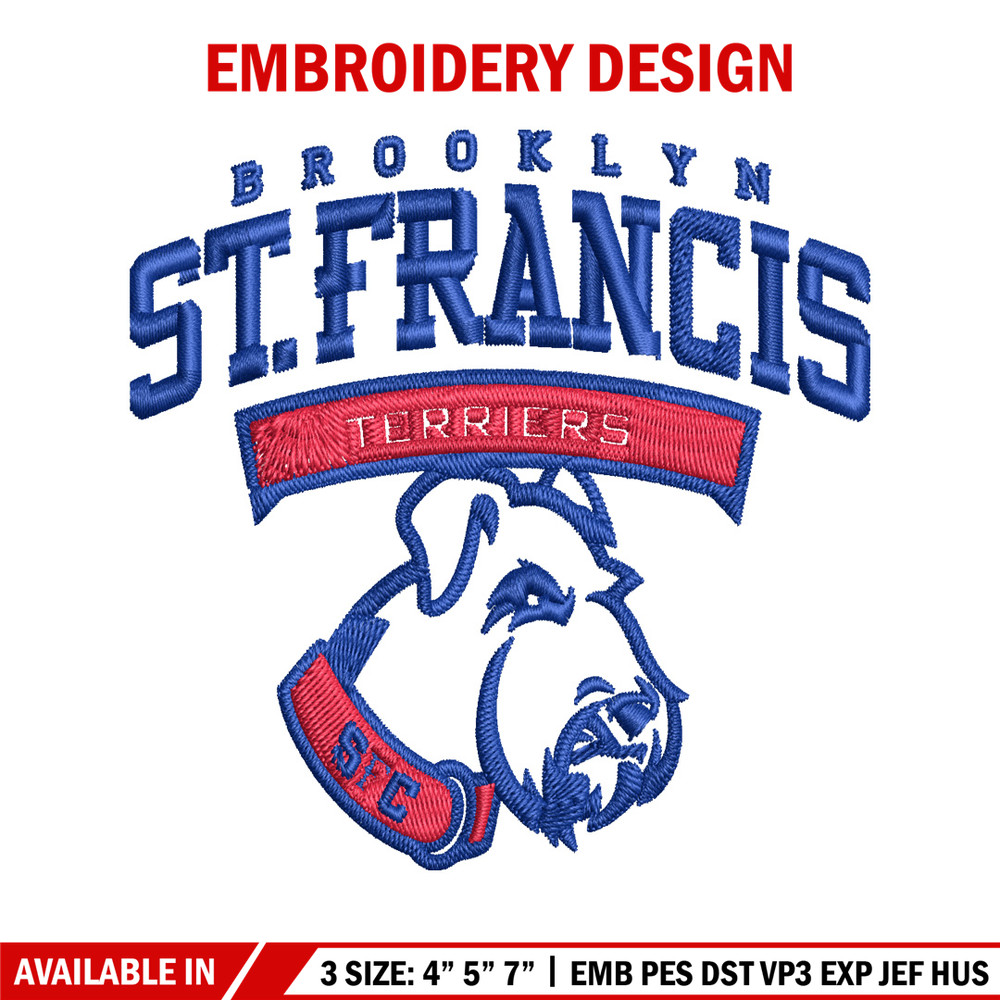 St Francis Terriers embroidery design, St Francis Terriers embroidery, logo Sport, Sport embroidery, NCAA embroidery.jpg