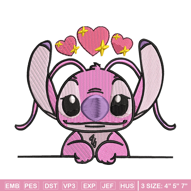 Pink stitch embroidery design, Stitch embroidery, Emb design, Embroidery shirt, Embroidery file, Digital download.jpg