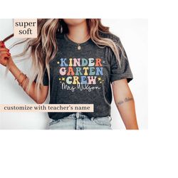 custom kindergarten crew shirt, kindergarten teacher shirt, kinder garten team t-shirt, back to school shirt, kinder cre