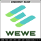 Wewe logo embroidery design, Wewe logo embroidery, logo design, Logo shirt, embroidery file, Digital download.jpg