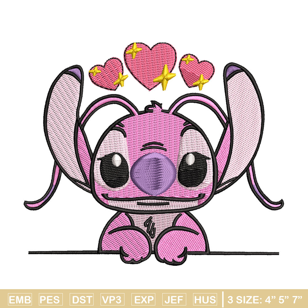 Pink stitch embroidery design, Stitch embroidery, Emb design, Embroidery shirt, Embroidery file, Digital download.jpg