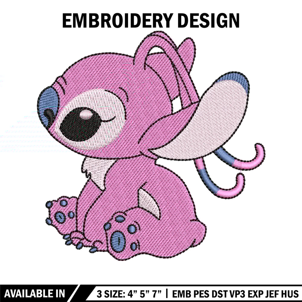Stitch pink embroidery design, Stitch pink embroidery, cartoon design, Embroidery file, logo shirt, Instant download.jpg