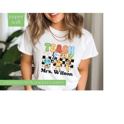 personalized retro teacher shirts, back to school teacher shirt, first day of school shirt for teachers, back to school
