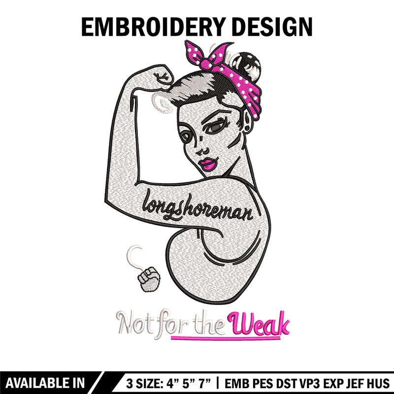 Strong lady embroidery design, Lady embroidery, Embroidery file,Embroidery shirt, Emb design, Digital download.jpg