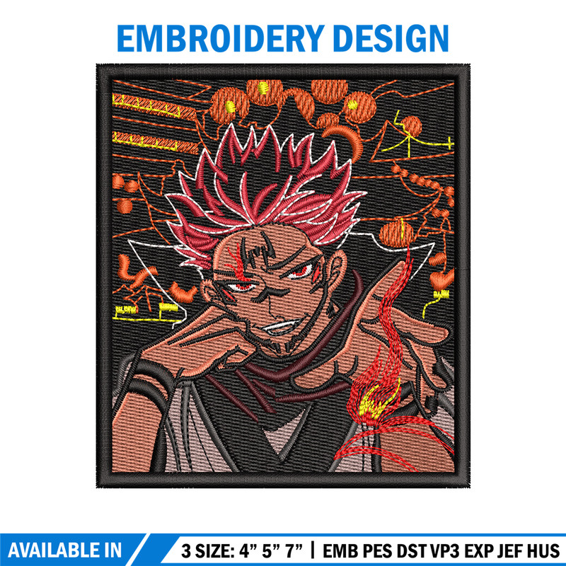 Sukuna frame embroidery design, Sukuna embroidery, Embroidery shirt, Embroidery file, Anime design, Digital download.jpg
