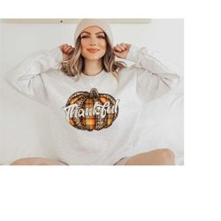 thankful pumpkin shirt | thankful sweatshirt, cute fall tee, thanksgiving sweatshirt, leopard pumpkin, fall sweatshirt,