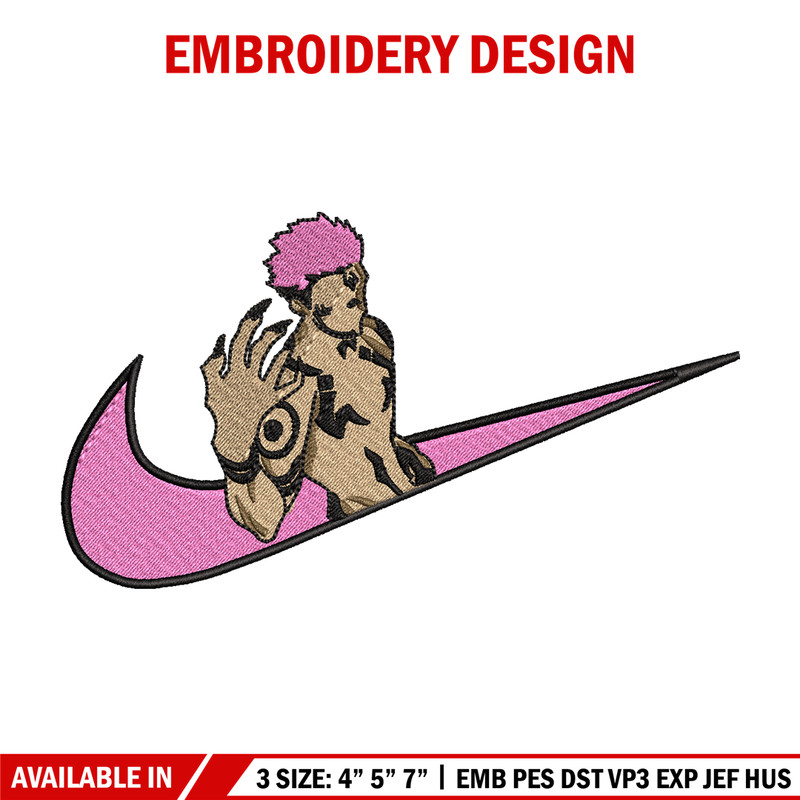 Sukuna Nike embroidery design, Jujutsu kaisen embroidery, Nike design, anime design, anime shirt, Digital download.jpg