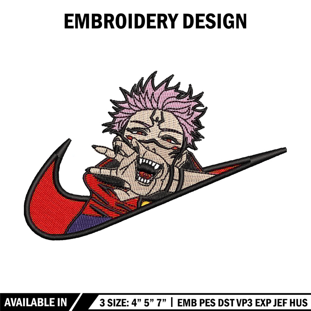 Sukuna nike embroidery design, Jujutsu embroidery, Nike design, Embroidery shirt, Embroidery file, Digital download.jpg