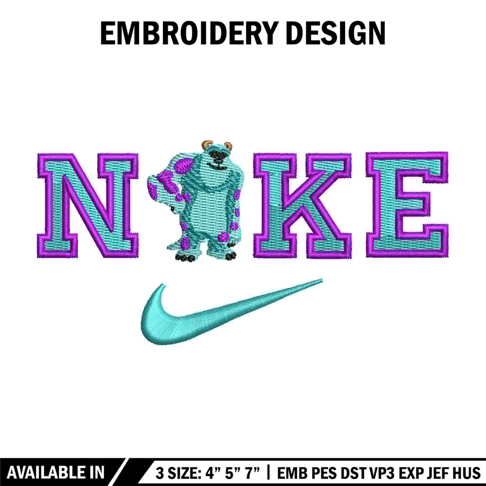 Sullivan x nike embroidery design, Disney embroidery, Embroidery file, Embroidery shirt, Nike design, Digital download.jpg