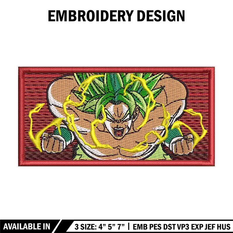 Super broly embroidery design, Dragonball embroidery, Anime design, Embroidery shirt, Embroidery file, Digital download.jpg