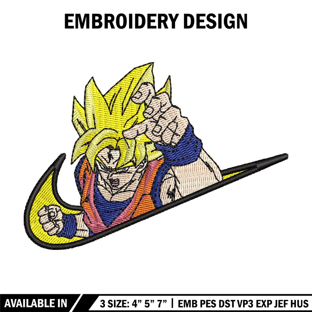 Swoosh goku embroidery design, Dragonball embroidery, Anime design, Embroidery file, Embroidery shirt, Digital download.jpg