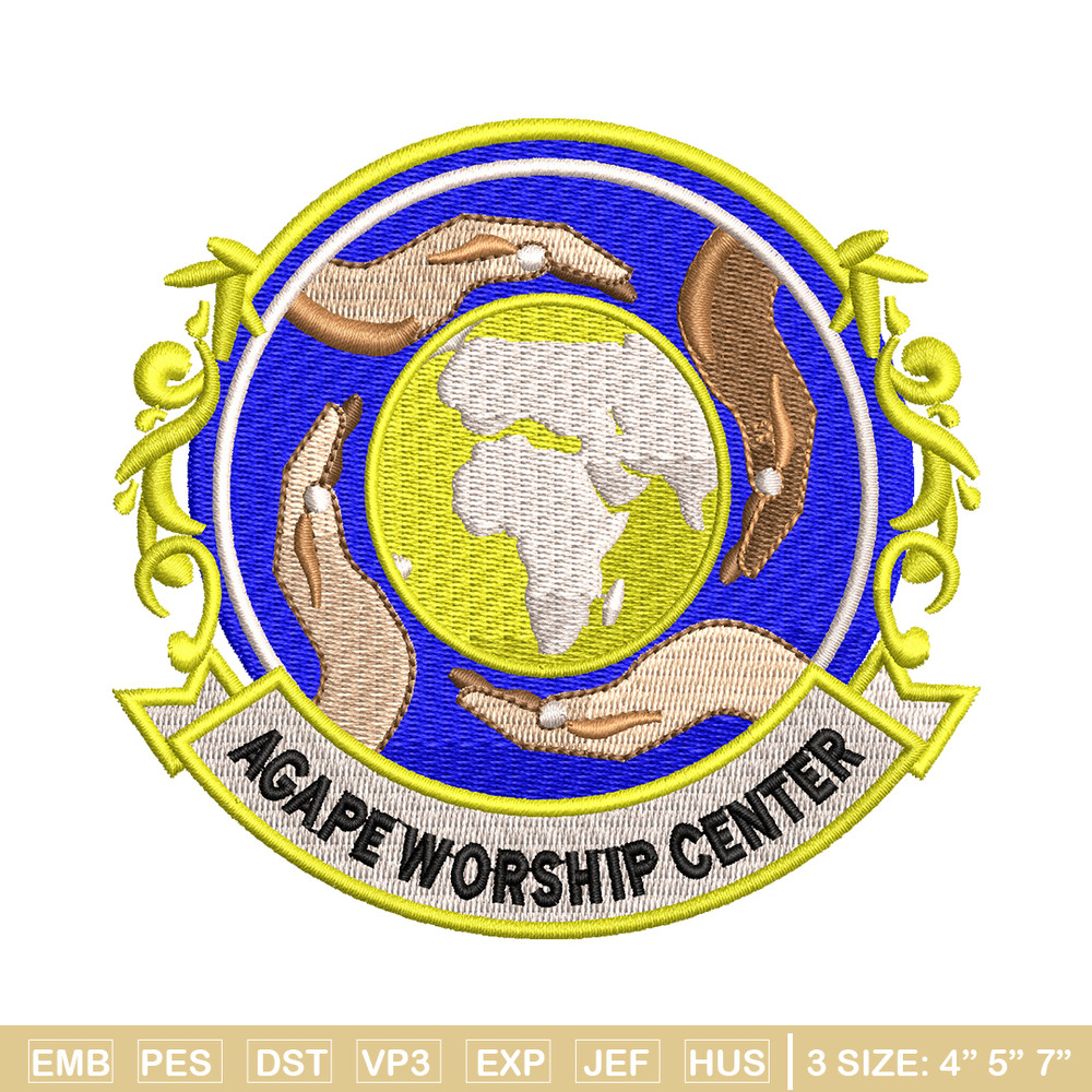 Agape Worship Center embroidery design, Agape Worship Center embroidery, logo design, Embroidery file, Instant download..jpg