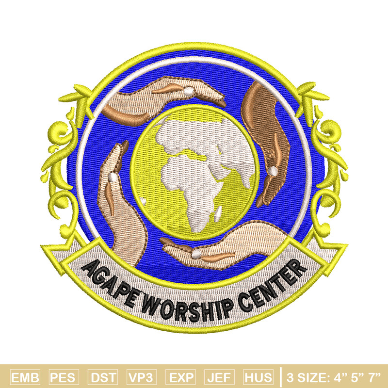 Agape Worship Center embroidery design, Agape Worship Center embroidery, logo design, Embroidery file, Instant download..jpg