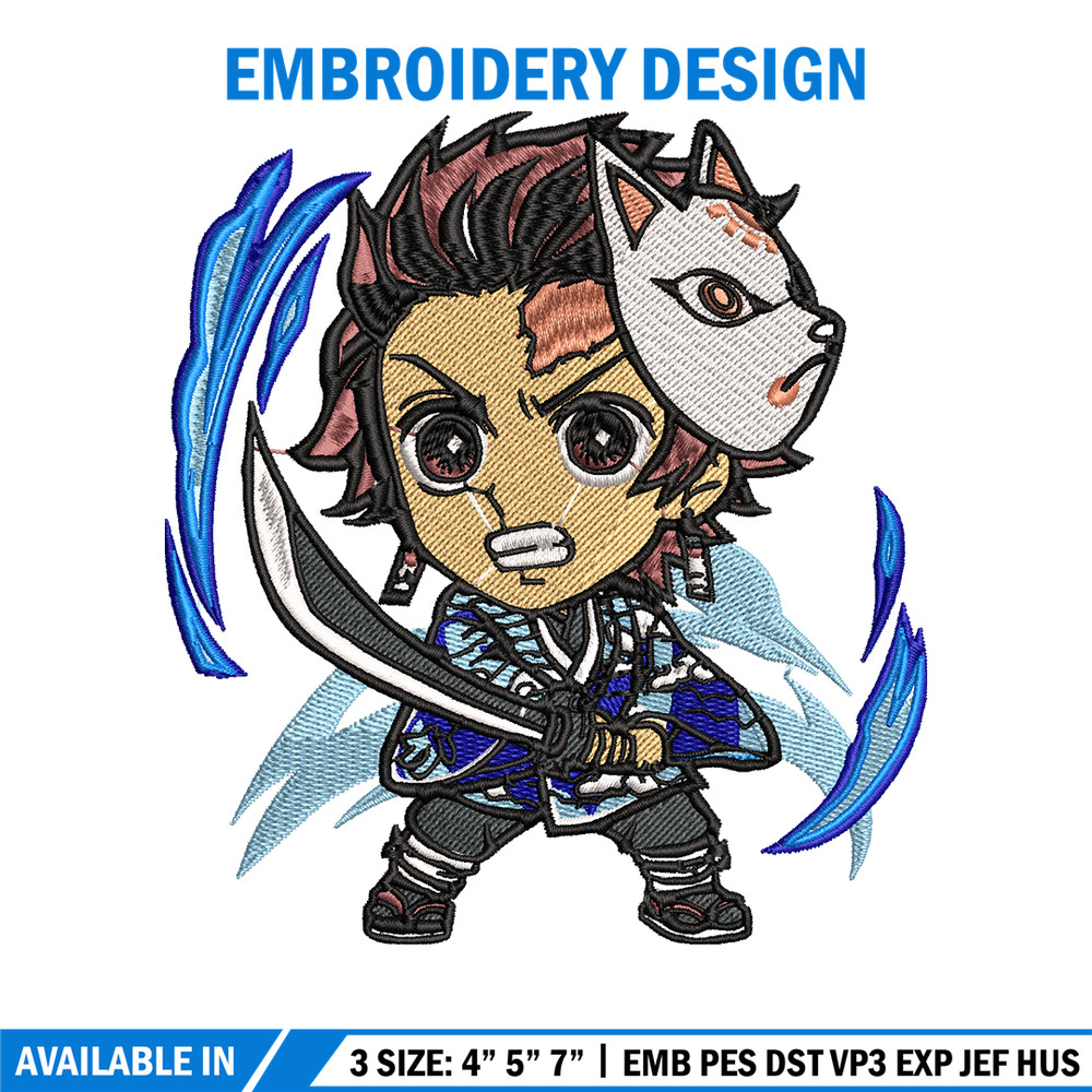 Tanjiro chibi embroidery design, Kimetsu no Yaiba embroidery, embroidery file, anime design, anime shirt, Digital download.jpg