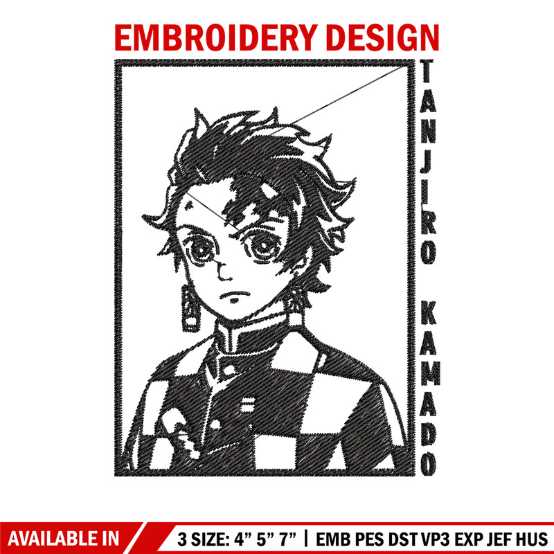 Tanjiro black embroidery design, Tanjiro embroidery, Embroidery shirt, Embroidery file, Anime design, Digital download.jpg