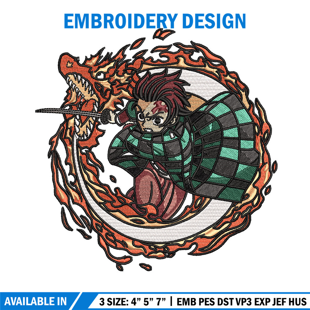 Tanjiro fire embroidery design, Tanjiro embroidery, Anime design, Embroidery shirt, Embroidery file, Digital download.jpg