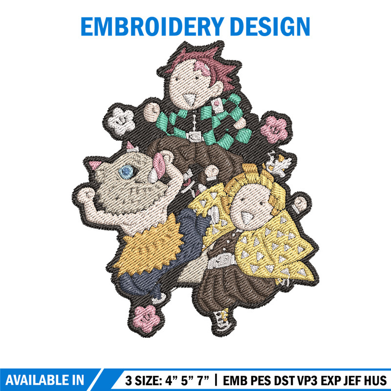 Tanjiro friends embroidery design, Tanjiro embroidery, Embroidery shirt, Embroidery file, Anime design, Digital download.jpg