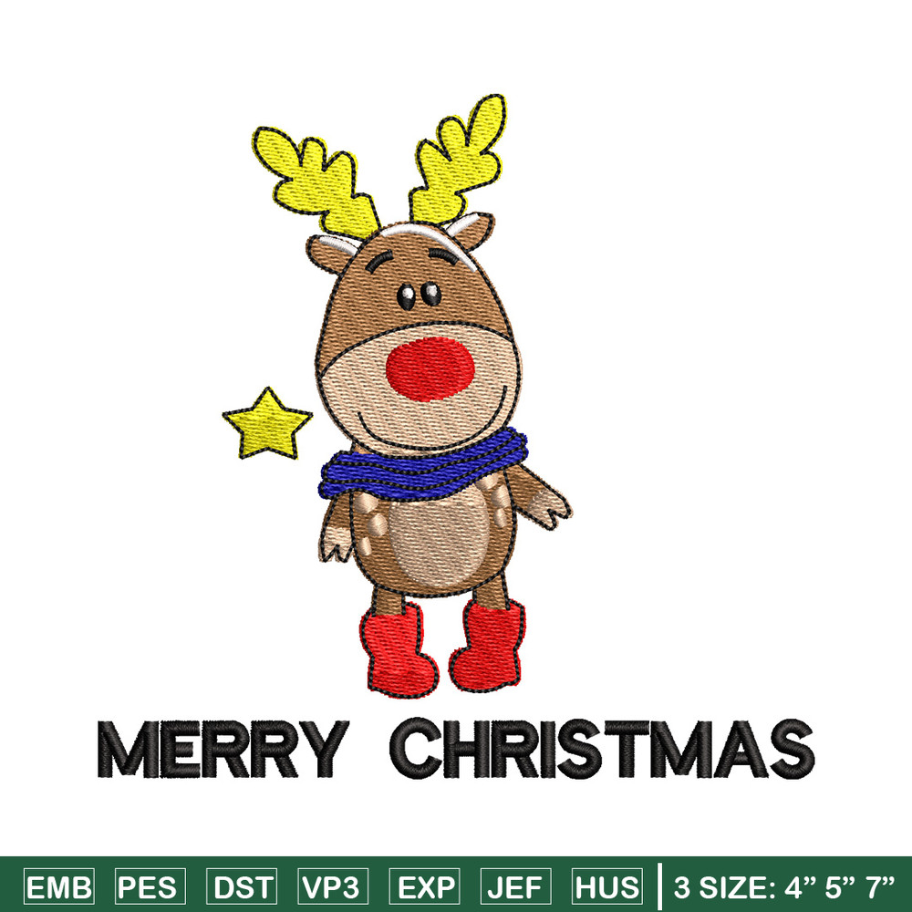 Reindeer embroidery design, Chrismas embroidery, Embroidery file, Embroidery shirt, Emb design,Digital download.jpg