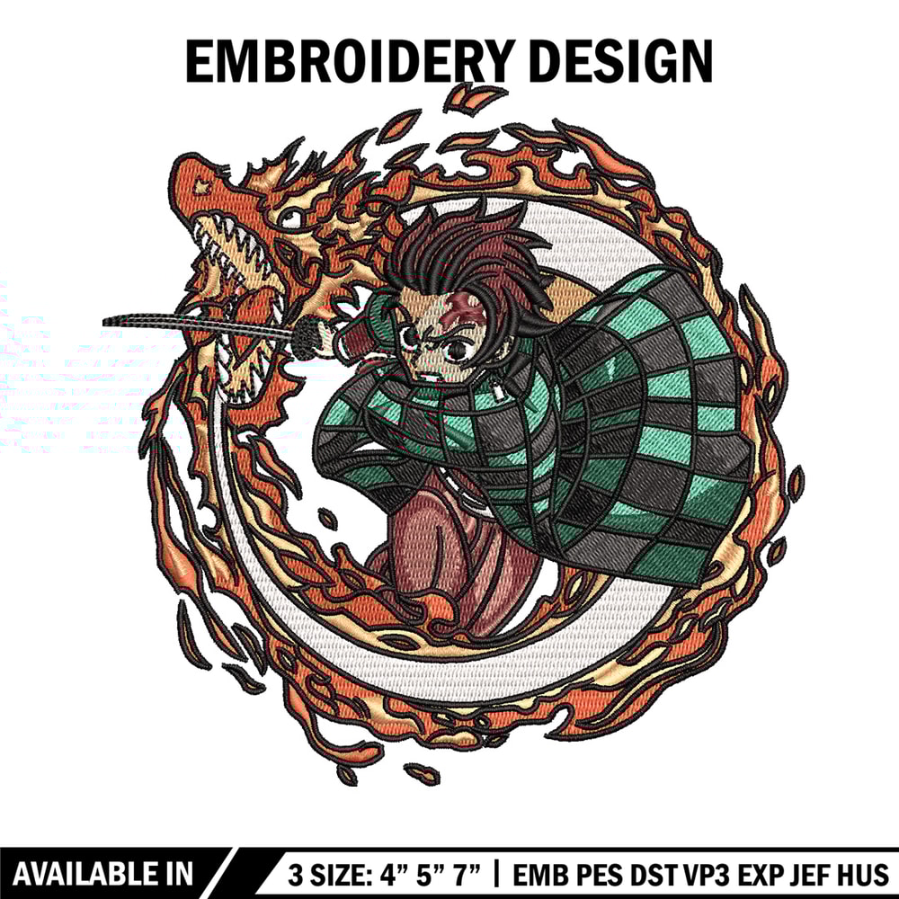 Tanjiro fire embroidery design, Tanjiro embroidery, Anime design, Embroidery shirt, Embroidery file, Digital download.jpg