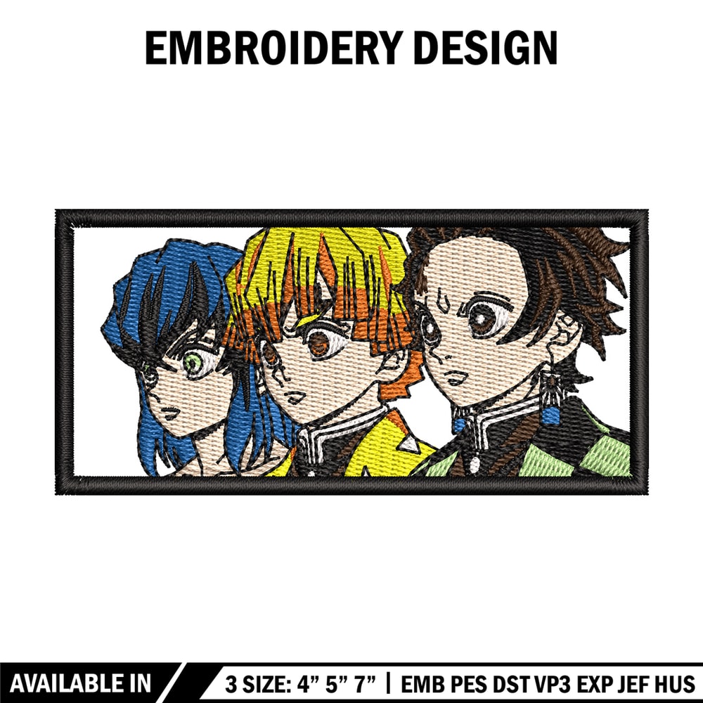 Tanjiro friends embroidery design, Tanjiro embroidery, Anime design, Embroidery shirt, Embroidery file, Digital download.jpg