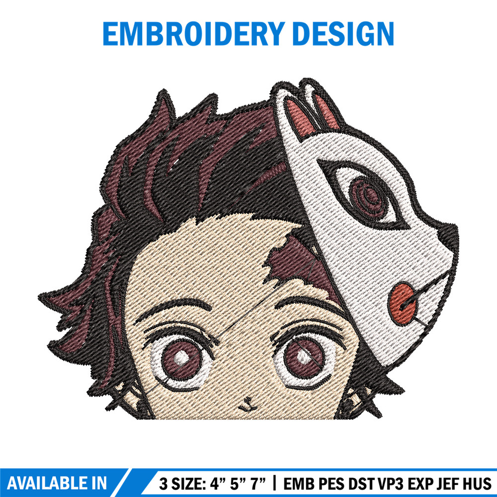 Tanjiro mask embroidery design, Tanjiro embroidery, Anime design, Embroidery shirt, Embroidery file,Digital download.jpg