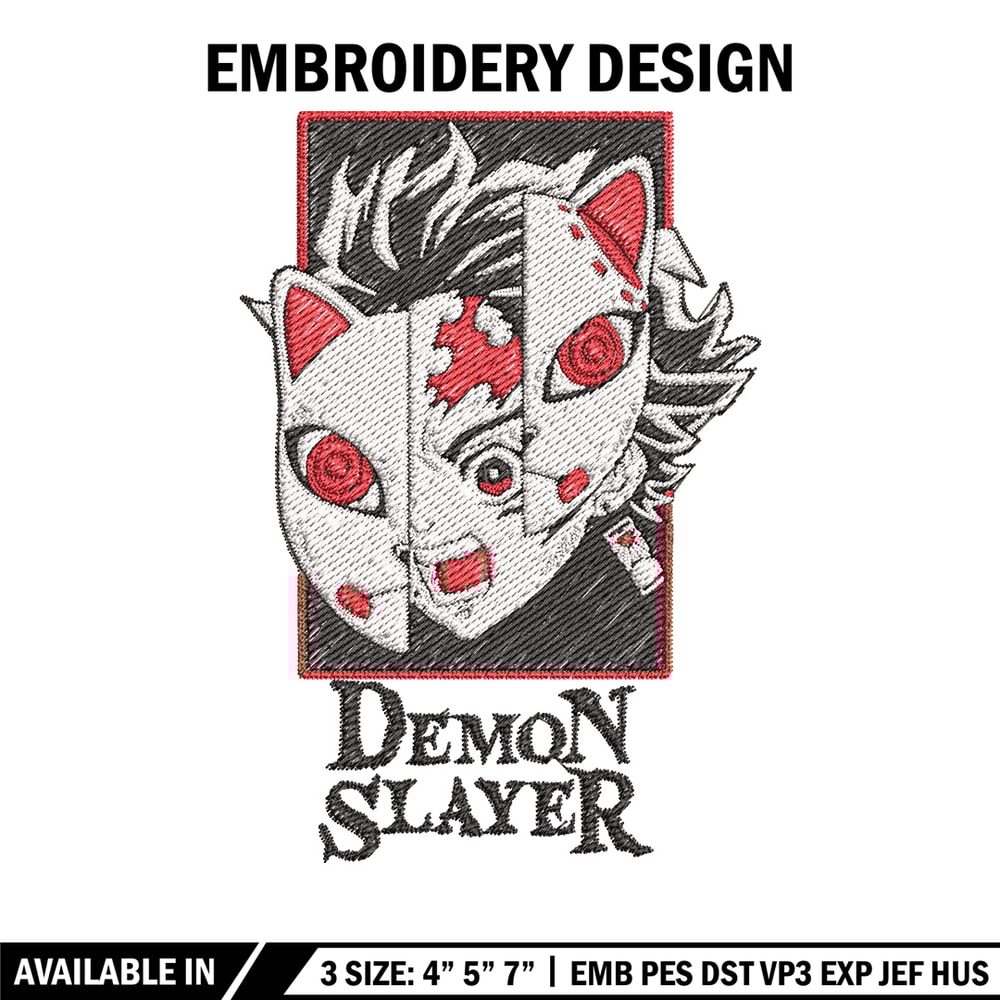 Tanjiro mask embroidery design, Tanjiro embroidery, Embroidery shirt, Embroidery file, Anime design, Digital download.jpg