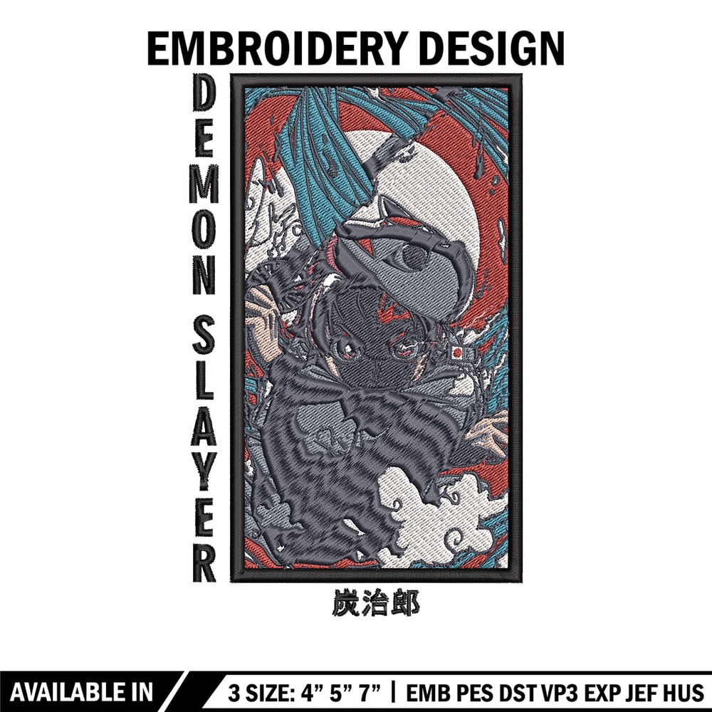 Tanjiro poster embroidery design, Tanjiro embroidery, Embroidery shirt, Embroidery file, Anime design, Digital download.jpg