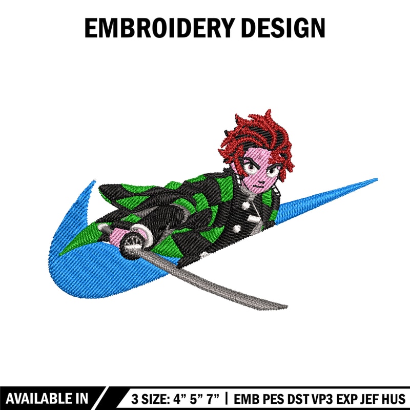 Tanjiro sword Nike embroidery design, Kimetsu no Yaiba embroidery, Nike design, anime design, Digital download.jpg