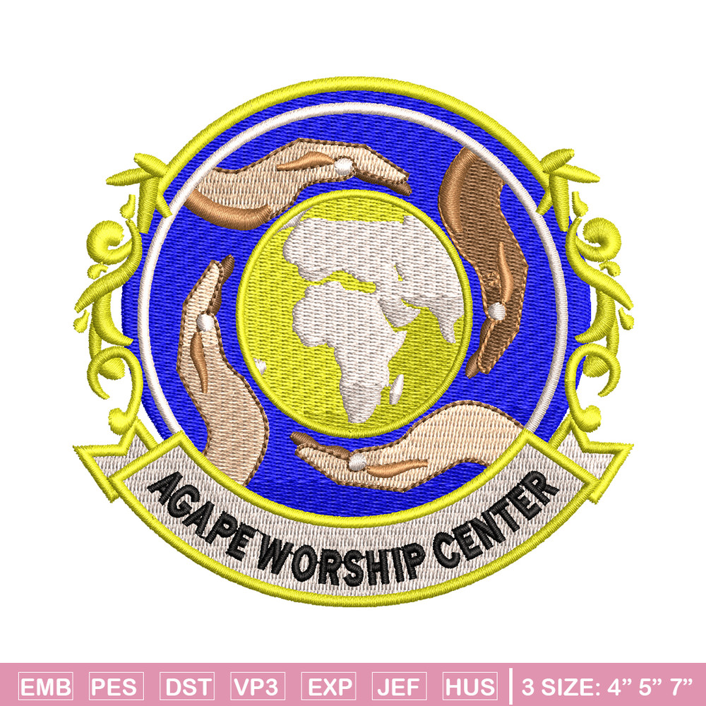 Agape Worship Center embroidery design, Agape Worship Center embroidery, logo design, Embroidery file, Instant download..jpg