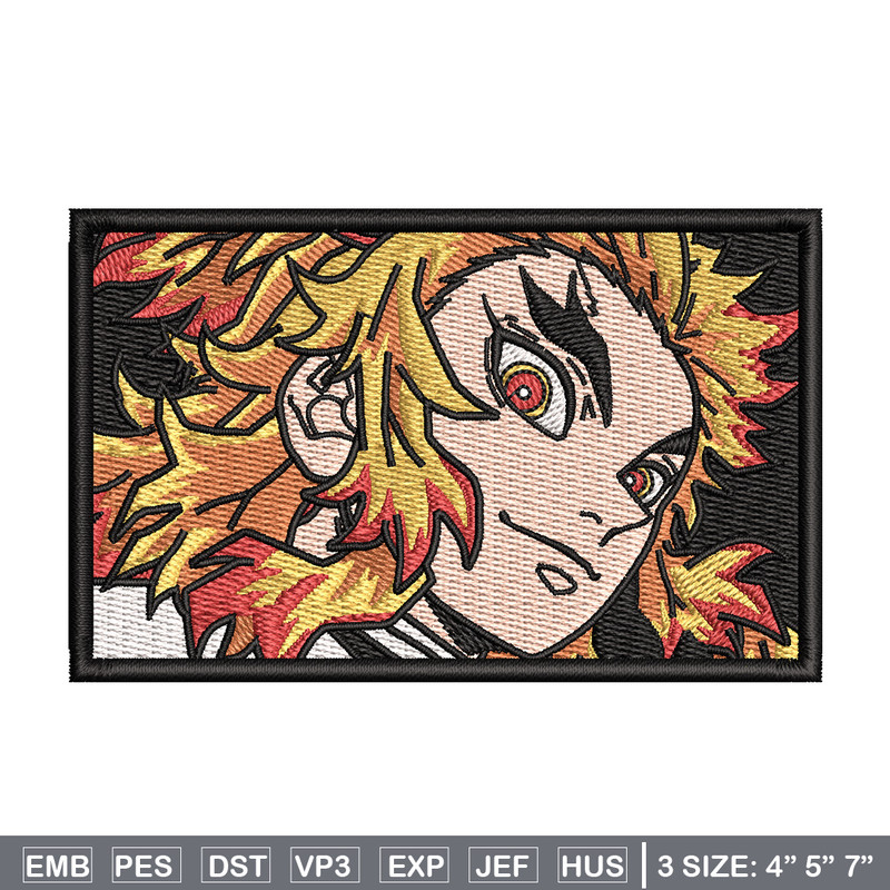 Rengoku rectangle embroidery design, Rengoku embroidery, Anime design,Embroidery shirt,Embroidery file, Digital download.jpg