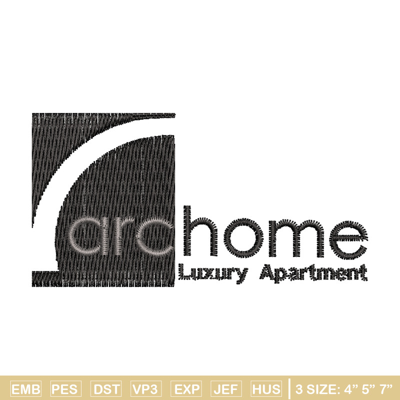 Archome Luxury Apartment Logo embroidery design, logo embroidery, Embroidery file, logo design, Instant download..jpg