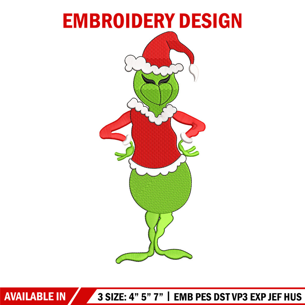 The Grinch embroidery design, Chrismas embroidery, Embroidery file, Embroidery shirt, Emb design, Digital download.jpg