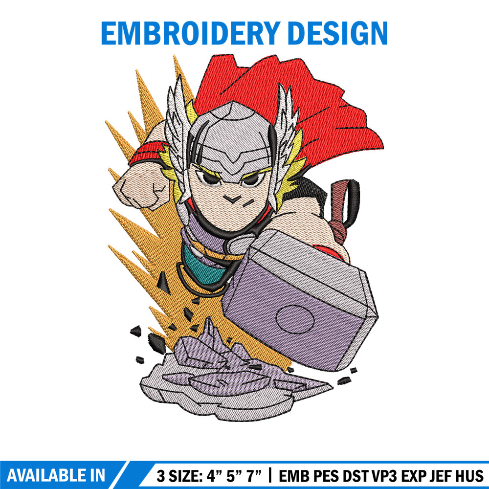 Thor cartoon logo embroidery design, Thor embroidery, logo design, Embroidery shirt, cartoon shirt, Instant download.jpg