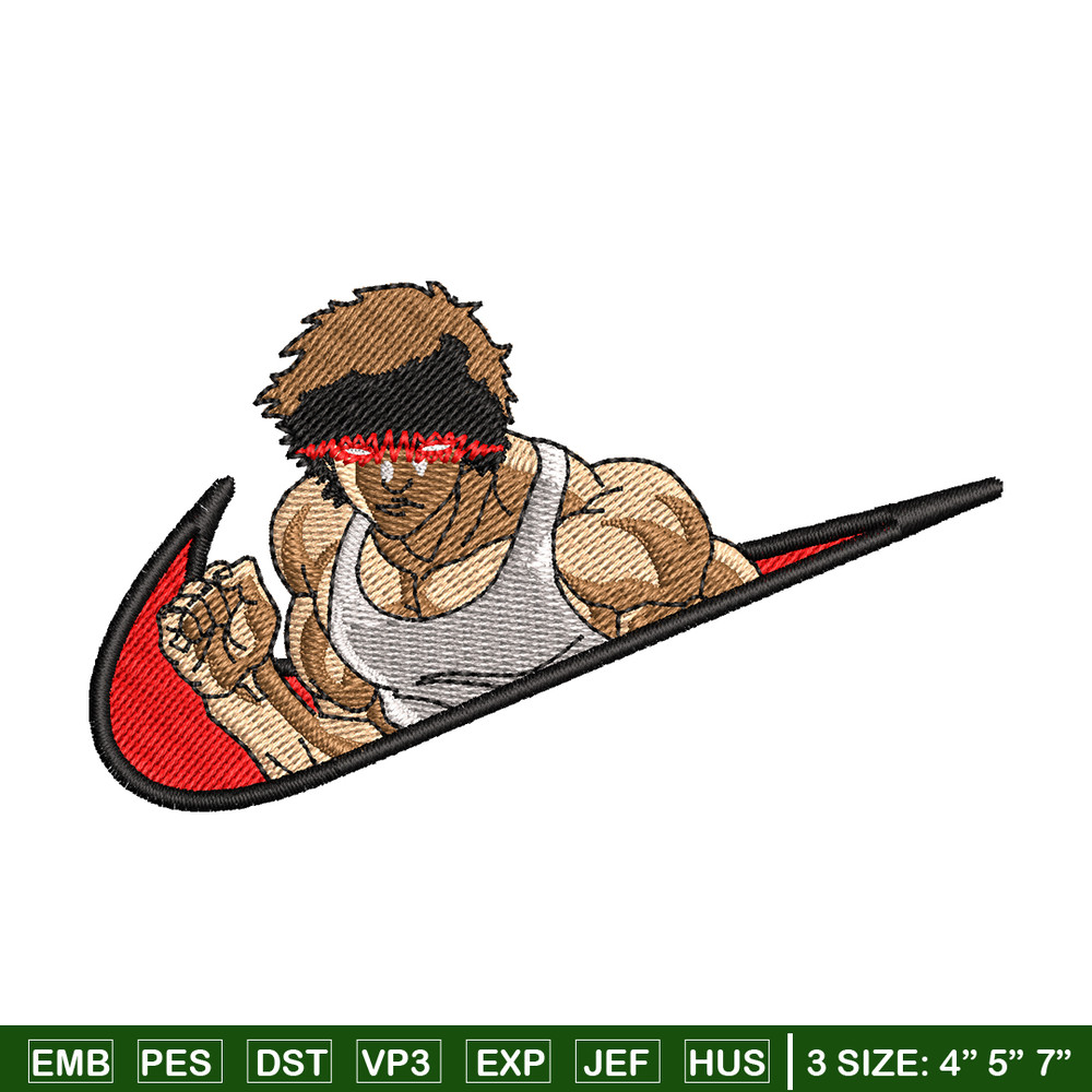 Baki angry face embroidery design, Baki anime embroidery, nike design, embroidery file, anime shirt, Digital download.jpg
