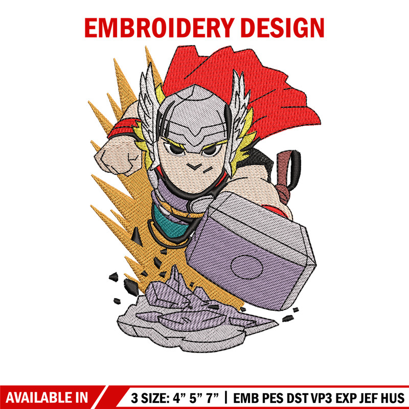 Thor cartoon logo embroidery design, Thor embroidery, logo design, Embroidery shirt, cartoon shirt, Instant download.jpg