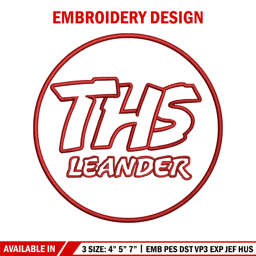 Ths leanderLogo embroidery design, ths leander embroidery, logo design, embroidery file, logo shirt, Digital download..jpg