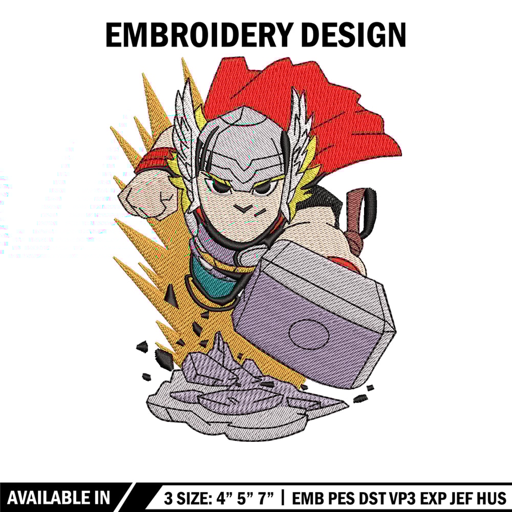 Thor cartoon logo embroidery design, Thor embroidery, logo design, Embroidery shirt, cartoon shirt, Instant download.jpg