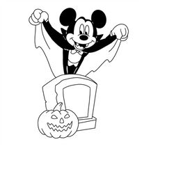 Halloween Vampire Mickey Digital Files - Svg/pdf/png/jpeg - Kids Coloring Pages/halloween Coloring Pages