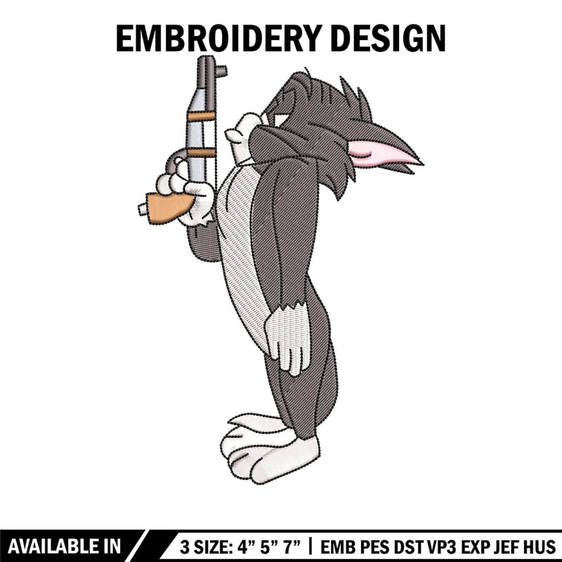 Tom gun embroidery design, Tom and jerry embroidery, Emb design, Embroidery shirt, Embroidery file, Digital download.jpg