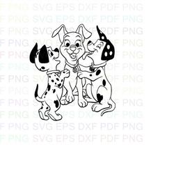 101_Dalmations_027 Outline Svg Dxf Eps Pdf Png, Cricut, Cutting file, Vector, Clipart - Instant Download