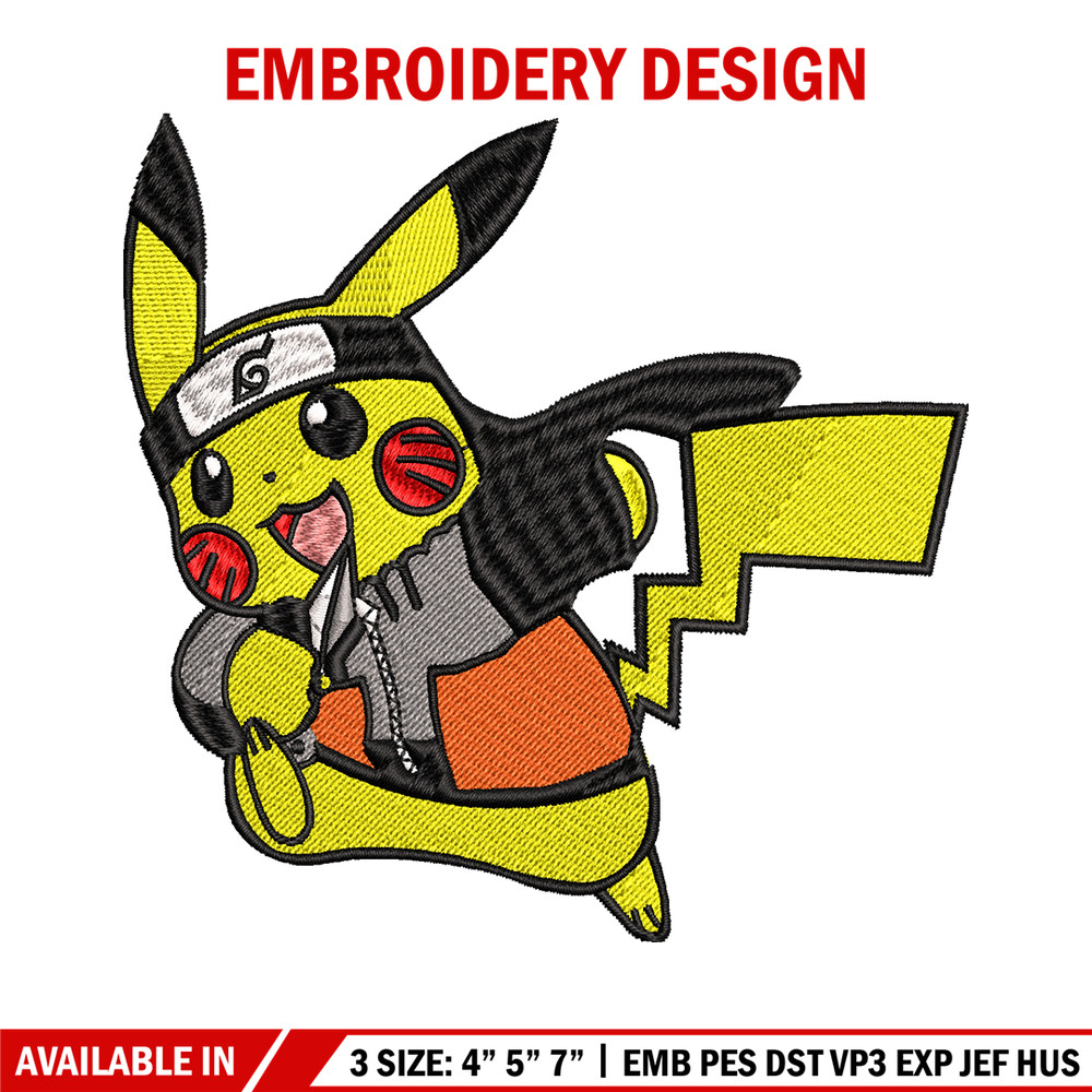 Uchiha Pikachu embroidery design, Pokemon embroidery, embroidery file, anime design, anime shirt, Digital download.jpg