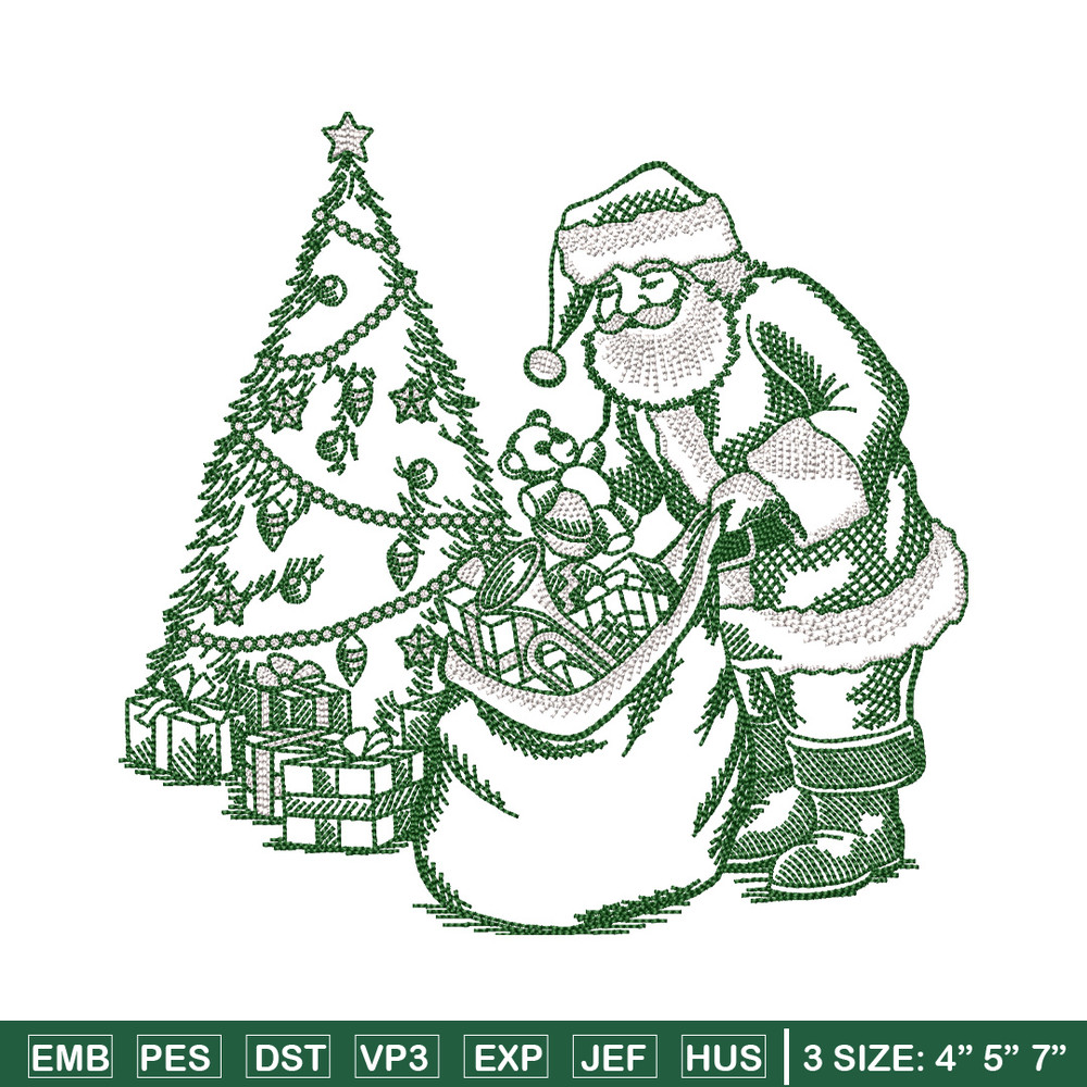 Santa gift embroidery design, Chrismas embroidery, Anime design, Embroidery file, Embroidery shirt, Digital download.jpg
